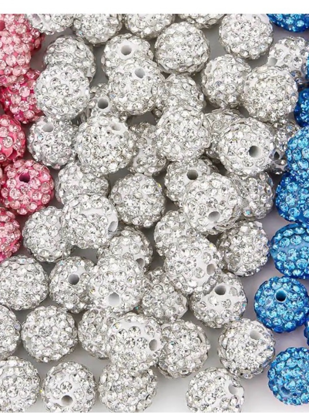 Rhinestone 10 mmCrystal Pave Bead - Sparkle Round Beads for Jewelry Making